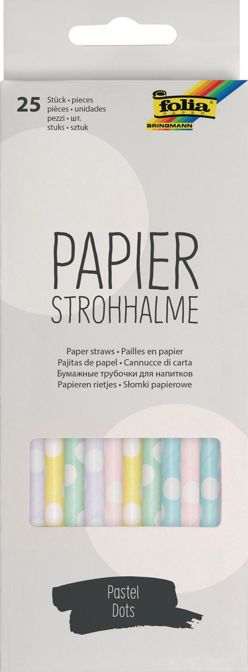 Folia Strohhalm aus Papier Pastel Dots
