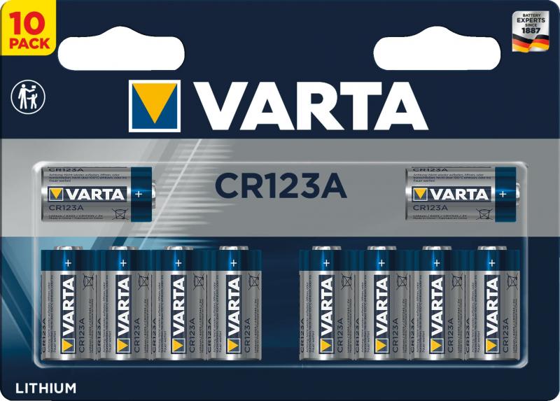 VARTA Lithium Batterie CR123A, 10er Blister