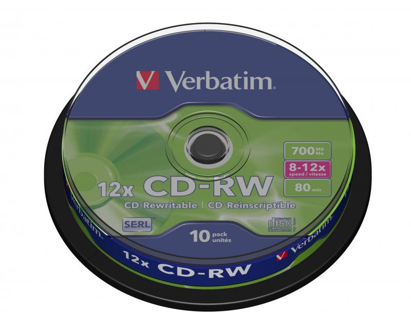 Verbatim CD-RW 12x 700MB/80Min, 10er Sp.
