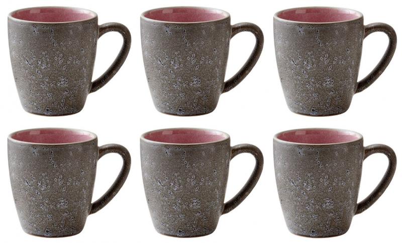 Bitz Kaffeetasse 190ml 6er Set Grau/Pink