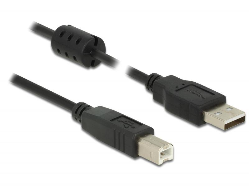 Delock USB2 Kabel A-B, 1.5m, schwarz