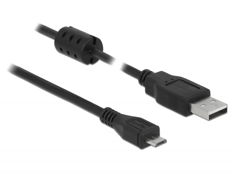 Delock USB2 Kabel A-MicroB, 0.5m, schwarz