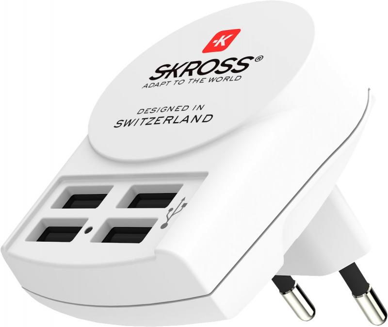 SKROSS Euro USB Charger 4 Port front