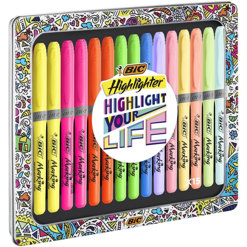 Bic Highlighter Grip Collection Box