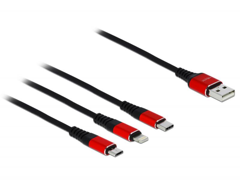 Delock USB2.0-Ladekabel 3 in 1, 1m