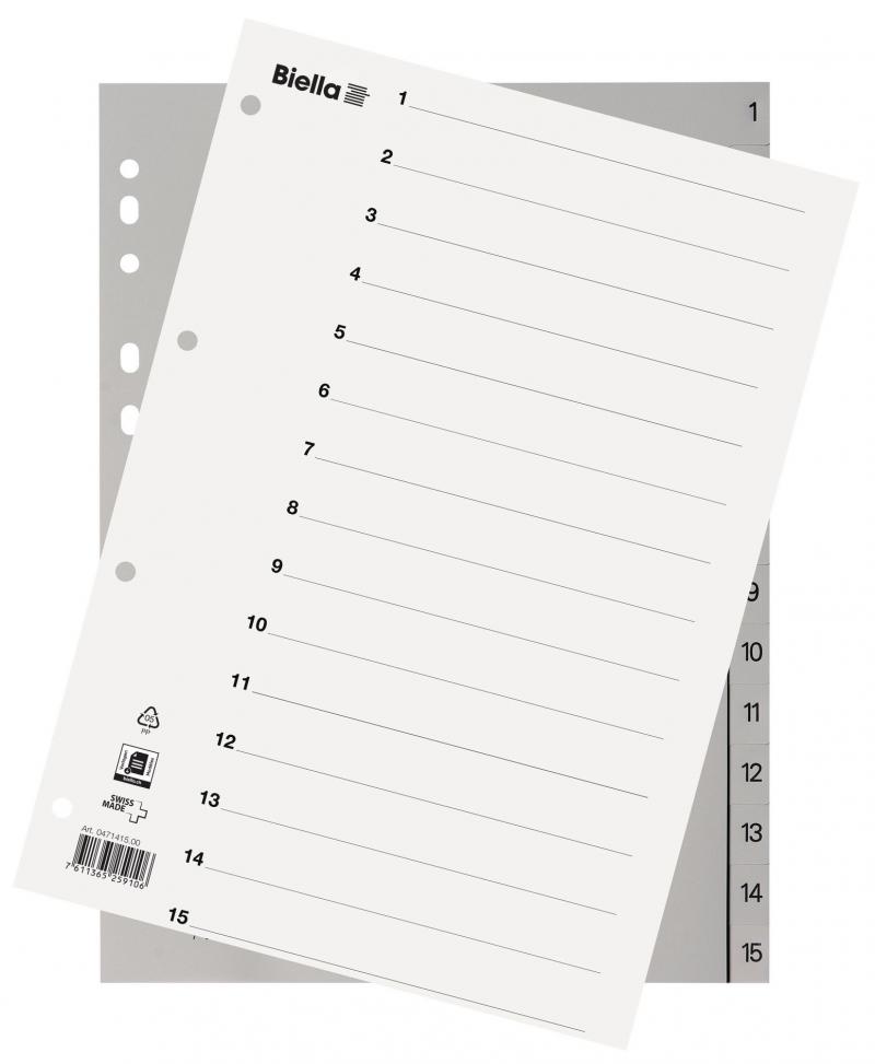 Biella Register Vollformat aus Kunststoff