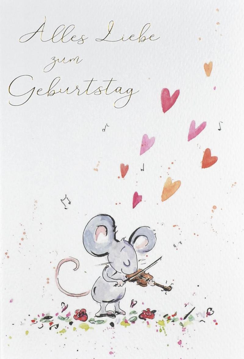 ABC Geburtstagskarte Maus mit Geige