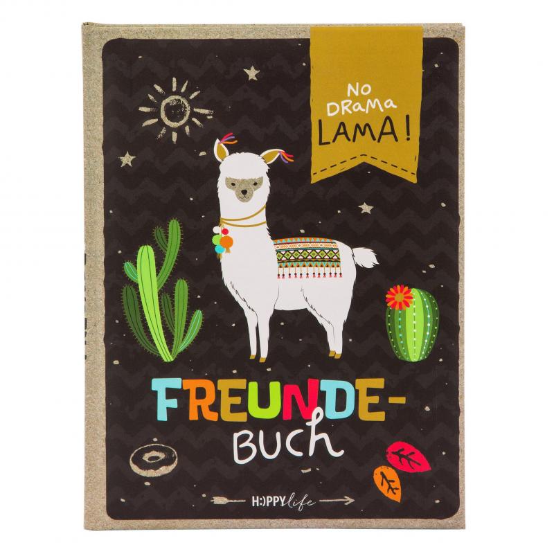Goldbuch Freundebuch Happylife Lama