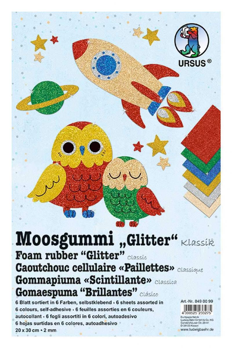 URSUS Moosgummi-Set Glitter Klassik