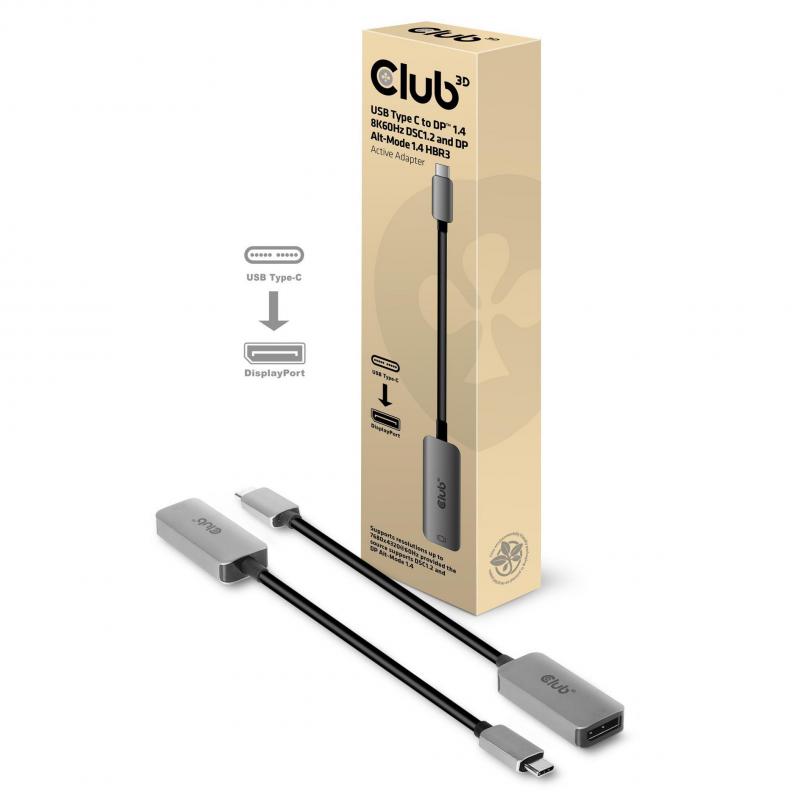Club 3D, USB Typ C to DisplayPort 1.4 8K