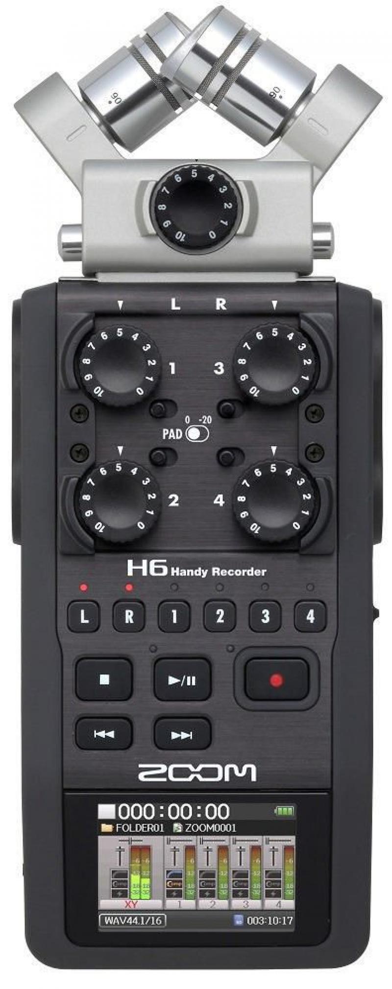 Zoom H6 Black, Mobile WAV/MP3-Recorder