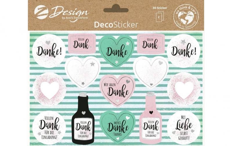 Z-Design Sticker A5 DEKO Danke 2Bg