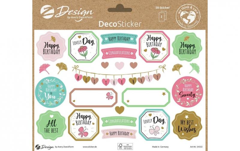 Z-Design Sticker A5 DEKO Happy Birthd. 2Bg