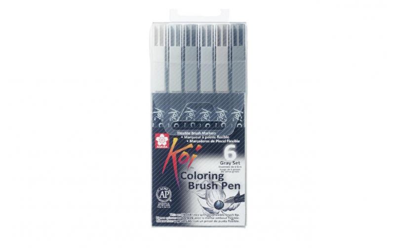 Sakura Brush Pen Koi Coloring Grey