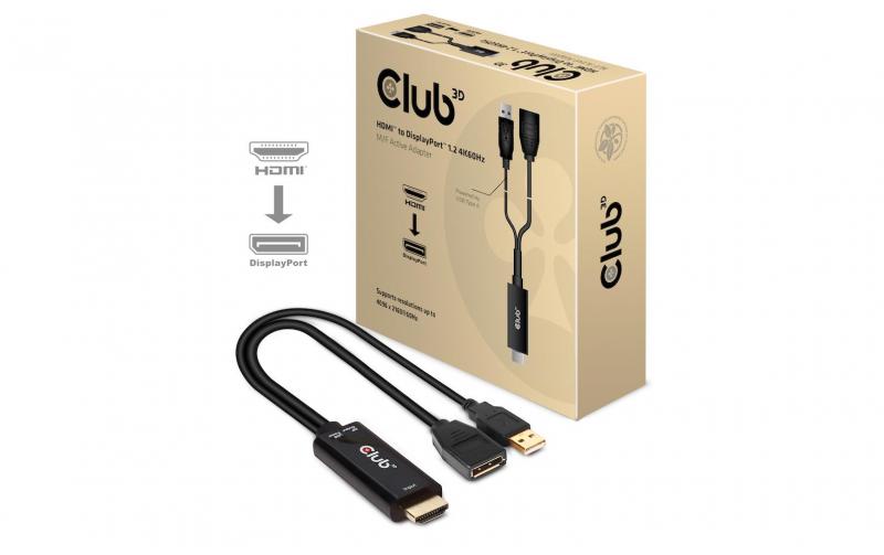 Club 3D, HDMI 2.0 zu DP 1.2 4K60Hz