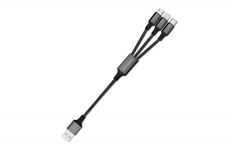 4Smarts USB Ladekabel,2.4A, schwarz, 20cm