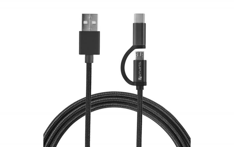 4Smarts USB2.0-Kabel, 2A, schwarz, 1m