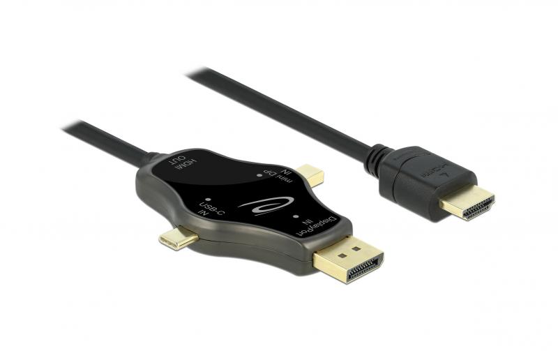 Delock USB-C/DP/Mini-DP- HDMI Kabel, 1.75m