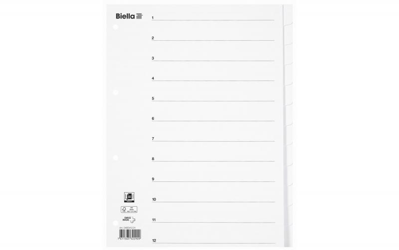 Biella Register Karton A4 12-teilig