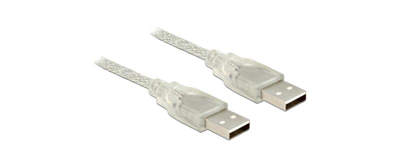 Delock USB2 Kabel A-A, 50cm, transparent
