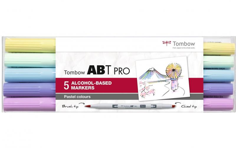 Tombow Stiftebox 5er-Set Pastel Colors