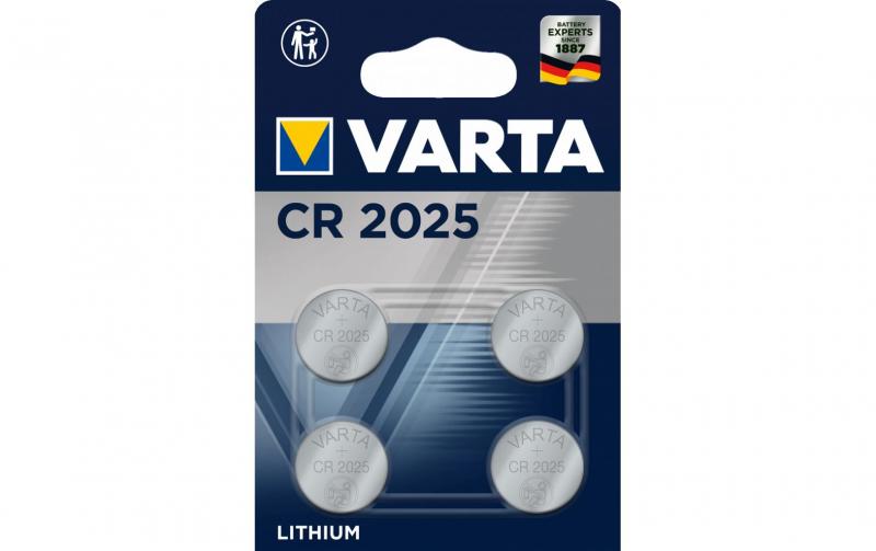 VARTA Knopfzelle CR2025, 3V, 4er Blister