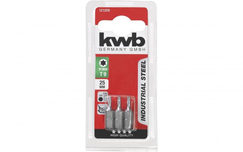 KWB Industrial Steel Bits 1/4 Torx T9