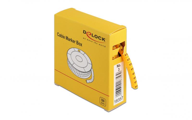 Delock Kabelmarker-Box, Nr.3, 500 Stück