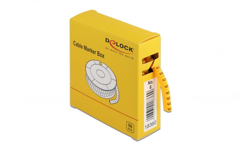 Delock Kabelmarker-Box, Nr.6, 500 Stück
