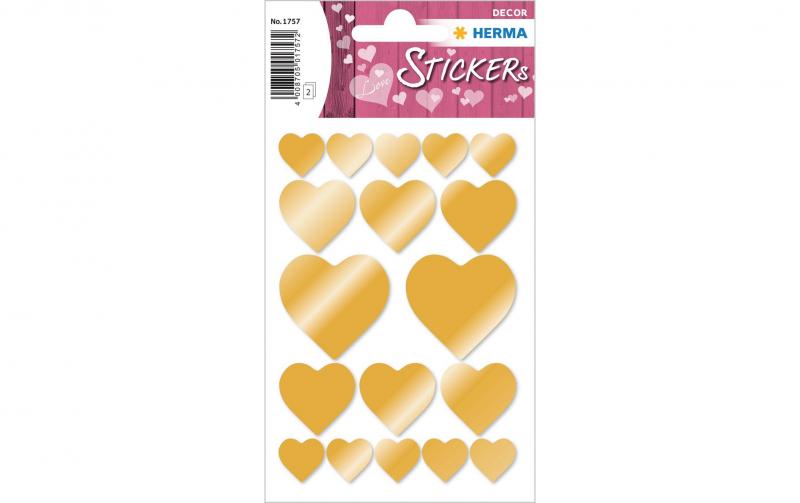 Herma Sticker Herzen Gold