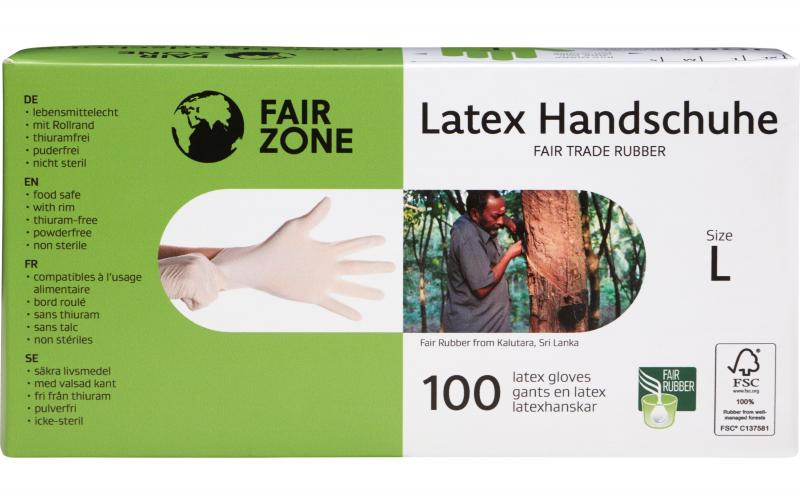 Fair Zone Einweg Latex Handschuhe L weiss