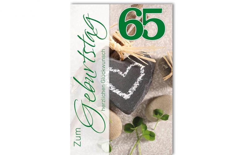 B+C Geburtstagskarte Glücksherz 65
