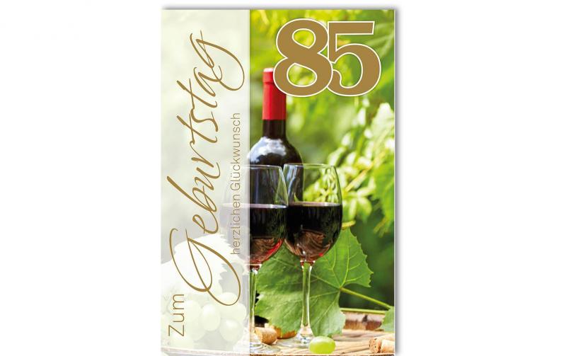 B+C Geburtstagskarte Wein 85