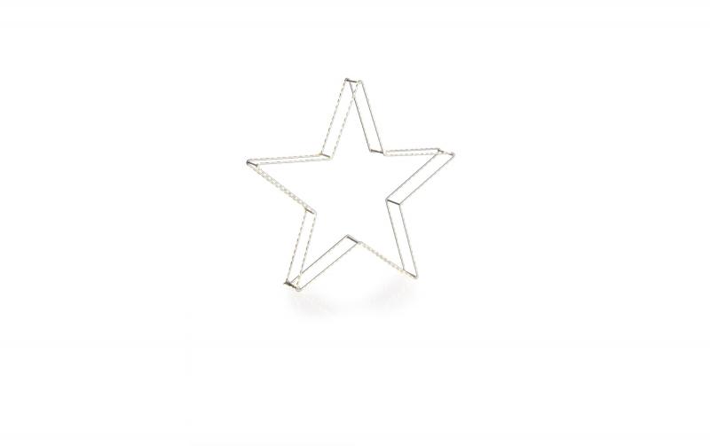 STT LED Dekoration 3D Star Argento 58cm