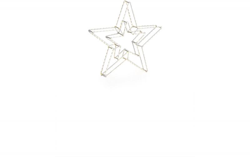 STT LED 3D Double Star Argento 38cm