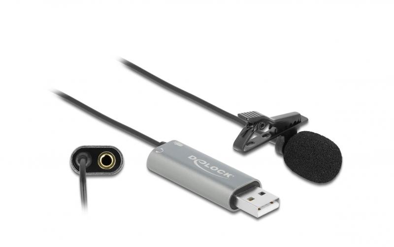Delock USB Krawatten/Lavier Mikrofon, 2m