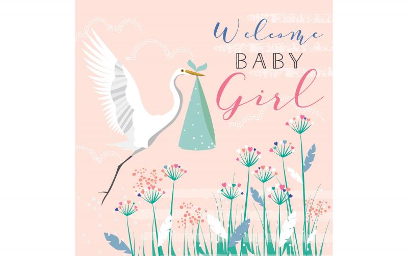 Cart Glückwunschkarte Welcome Baby Girl