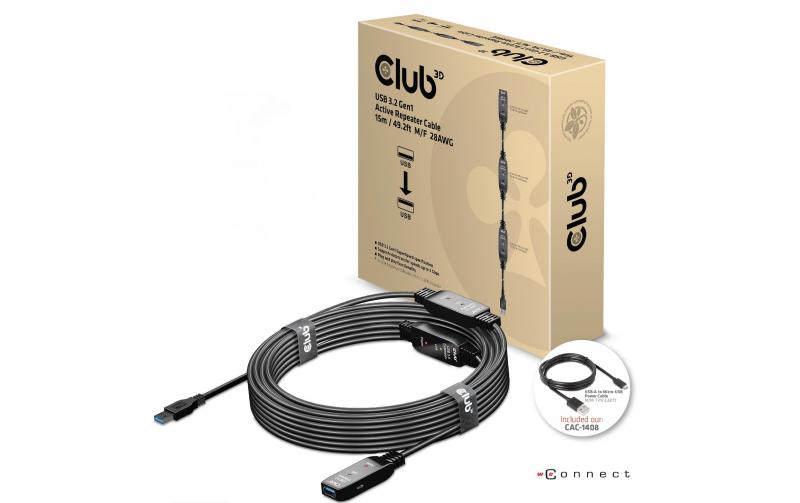 Club 3D, Repeater-Kabel USB 3.2 Gen1, aktiv