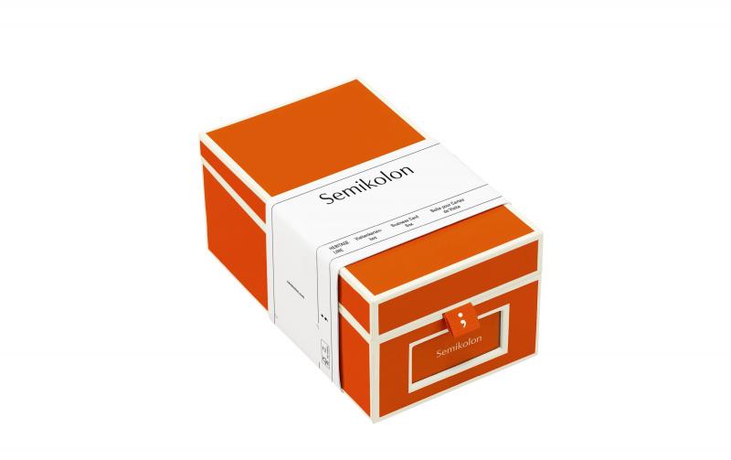 Visitenkartenbox orange
