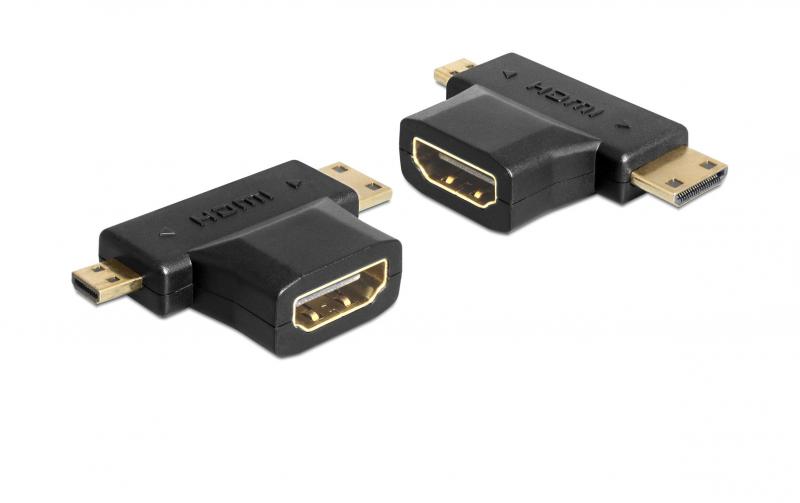 Delock Adapter HDMI-A Buc. zu HDMI C/D Ste.