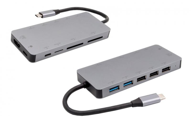 exSys  EX-1221HM, 11 in 1 USB 3.2, Metall,