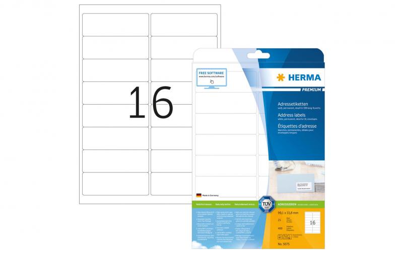 Herma Premium-Etiketten 5075 A4 99.1 x 33.8