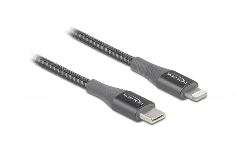 Delock USB Type-C zu Lightning, 2m, Grau
