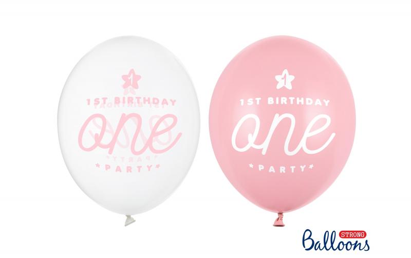 Partydeco Ballons One, pastell-pink, tran.