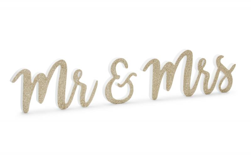 Partydeco Holzschrift Mr & Mrs