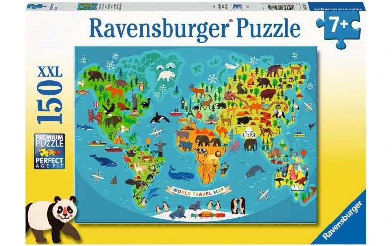 Puzzle Tierische Weltkarte