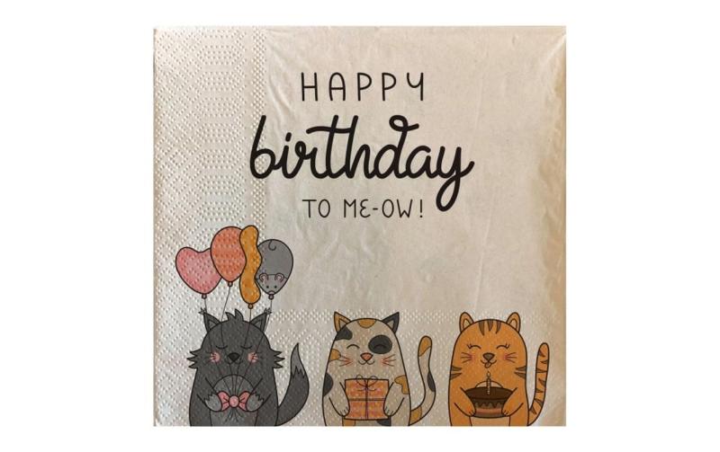 ChicMic Napkin - Happy birthday to meow