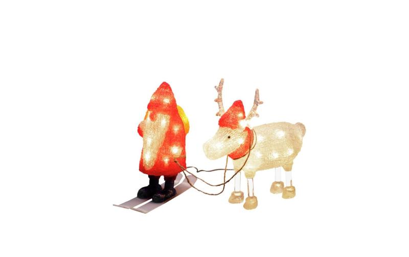 Konstsmide LED Acryl Santa mit Rentier