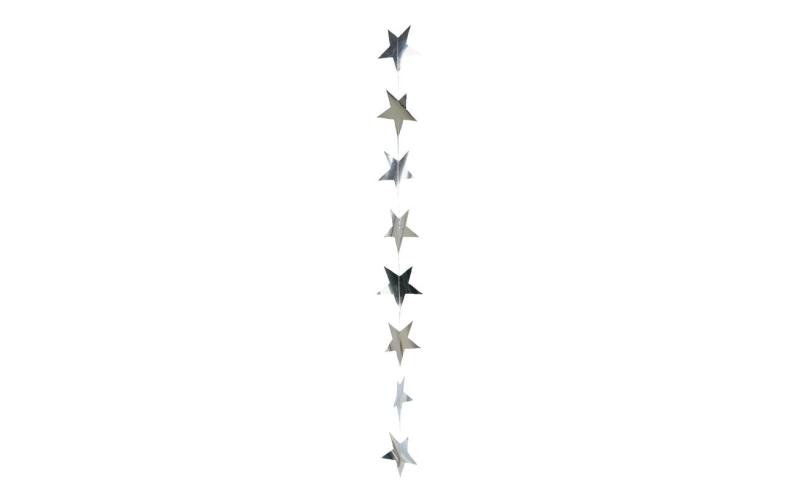 Dekomat Sternkette aus Metallfolie, Silber