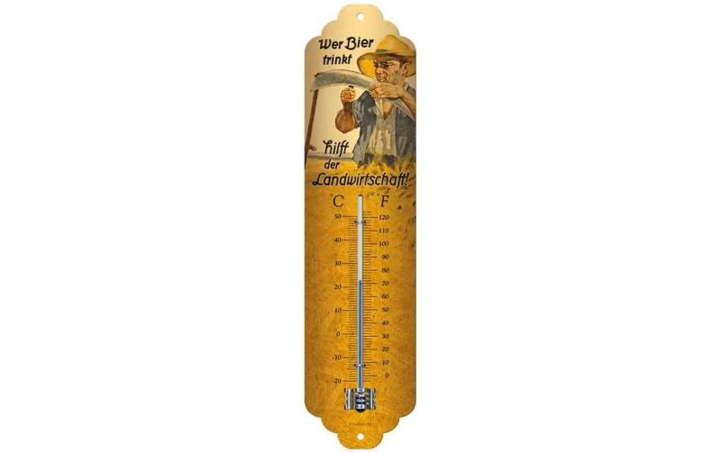 Nostalgic Art Thermometer Wer Bier trinkt